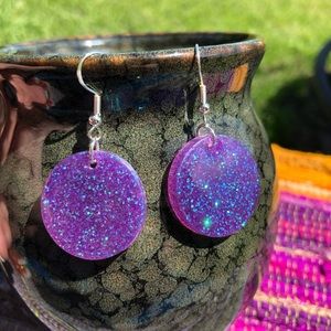 Handmade earrings! Purple green blue shift!